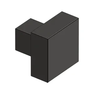 1 1/4 Inch Solid Brass Modern Square Cabinet & Furniture Knob (Several Finishes Available)