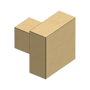 1 1/4 Inch Solid Brass Modern Square Cabinet & Furniture Knob (Several Finishes Available)