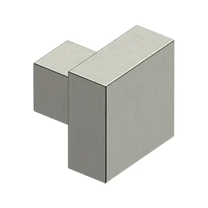 1 1/4 Inch Solid Brass Modern Square Cabinet & Furniture Knob (Several Finishes Available)