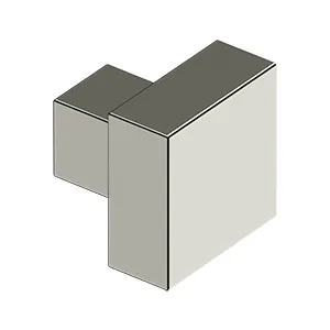 1 1/4 Inch Solid Brass Modern Square Cabinet & Furniture Knob (Several Finishes Available)