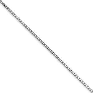 1.1mm 10k White Gold Solid Box Chain Necklace