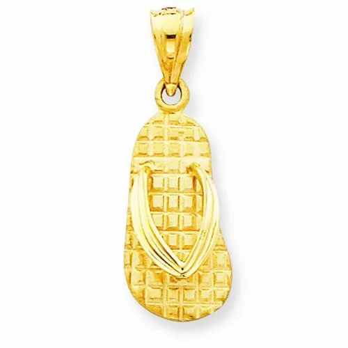 14k Gold Solid Polished Sandals pendant