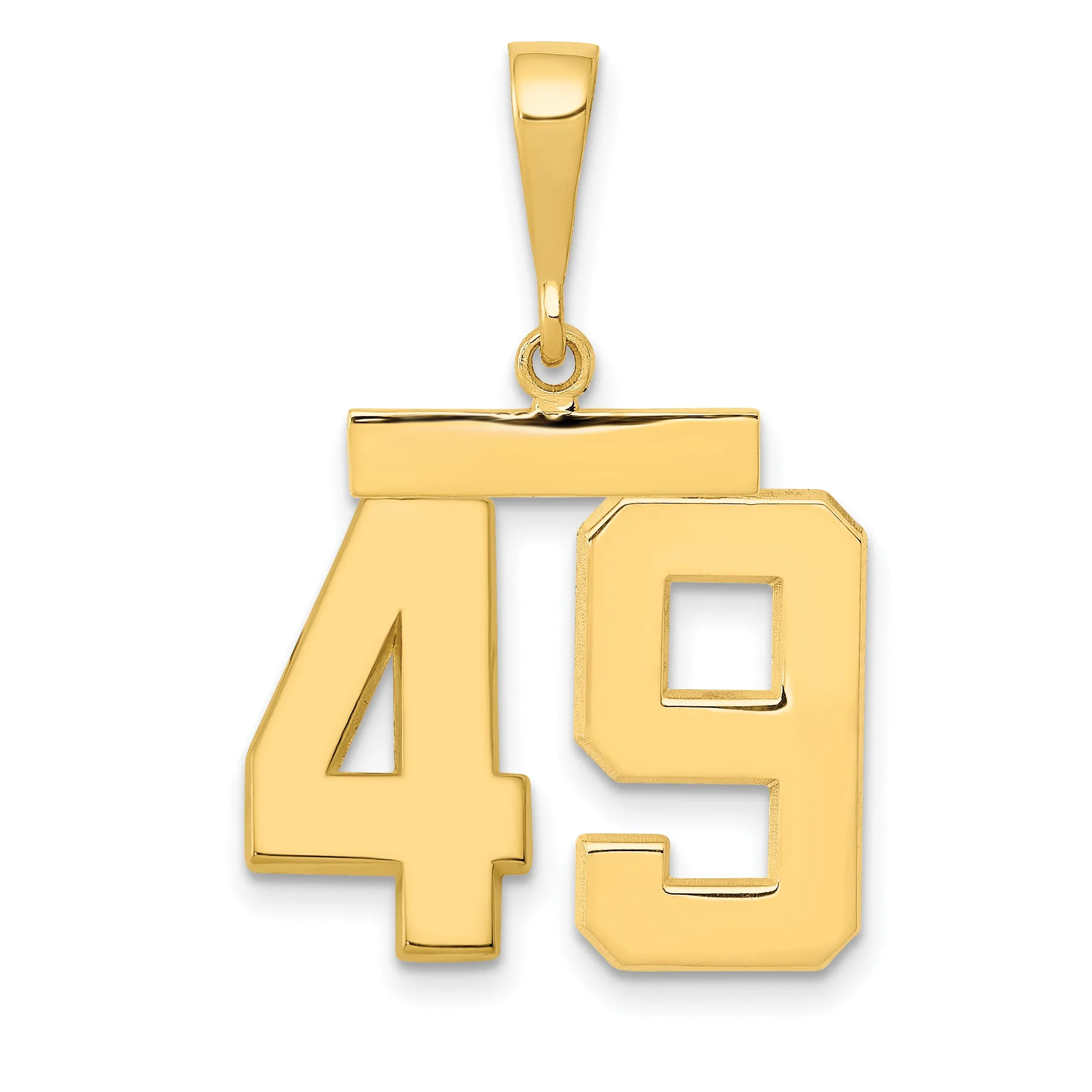 14k Yellow Gold Medium Polished Number 49 Charm