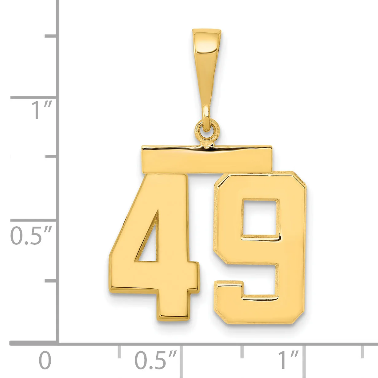 14k Yellow Gold Medium Polished Number 49 Charm