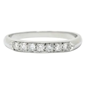 1950's Mid-Century 0.25 CTW Diamond Platinum Anniversary Band Ring