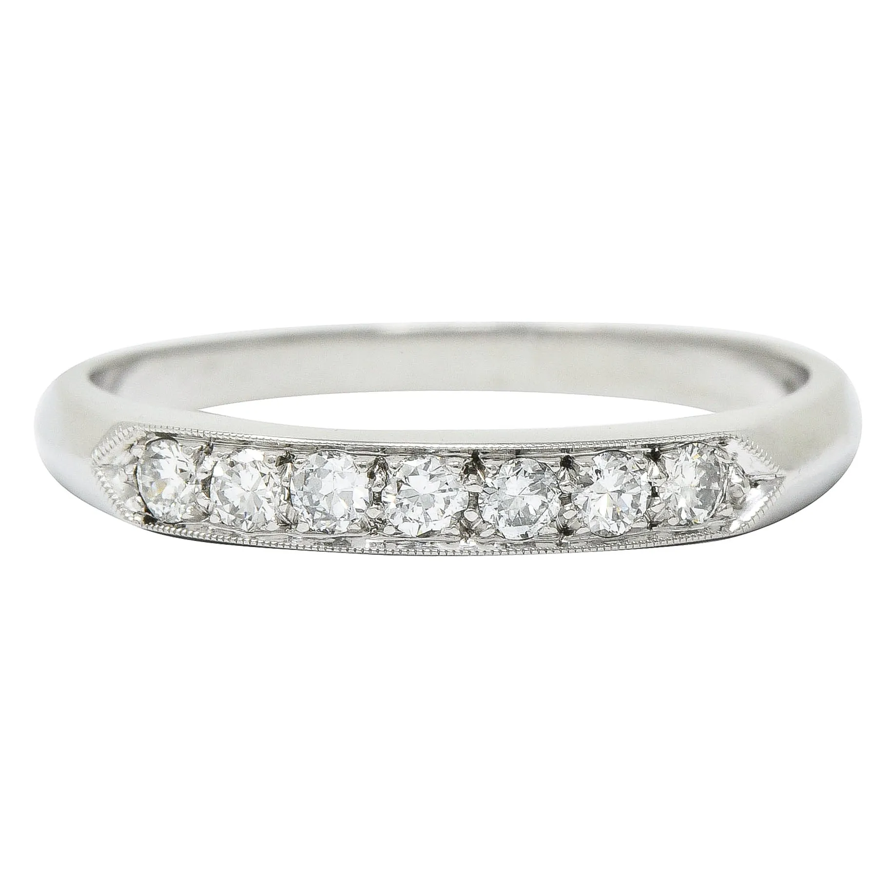 1950's Mid-Century 0.25 CTW Diamond Platinum Anniversary Band Ring