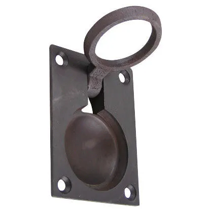 2 1/2 Inch Solid Brass Traditional Flush Ring Pull (Oil Rubbed Bronze Finish)