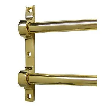 36 Inch Solid Brass Double Push Bar (Polished Brass Finish)