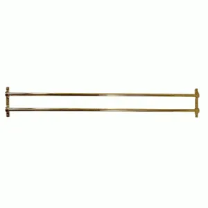 36 Inch Solid Brass Double Push Bar (Polished Brass Finish)