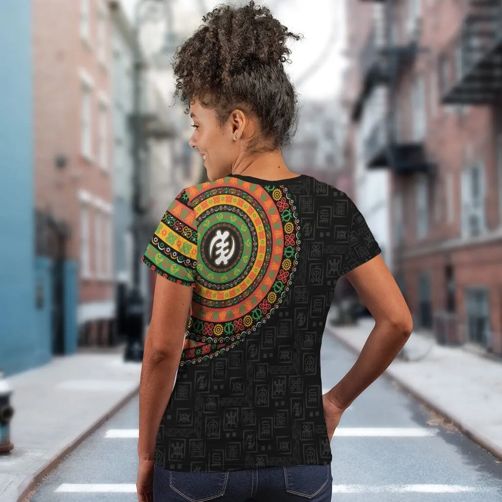 Adinkra Symbols Print Sleeve T-shirt