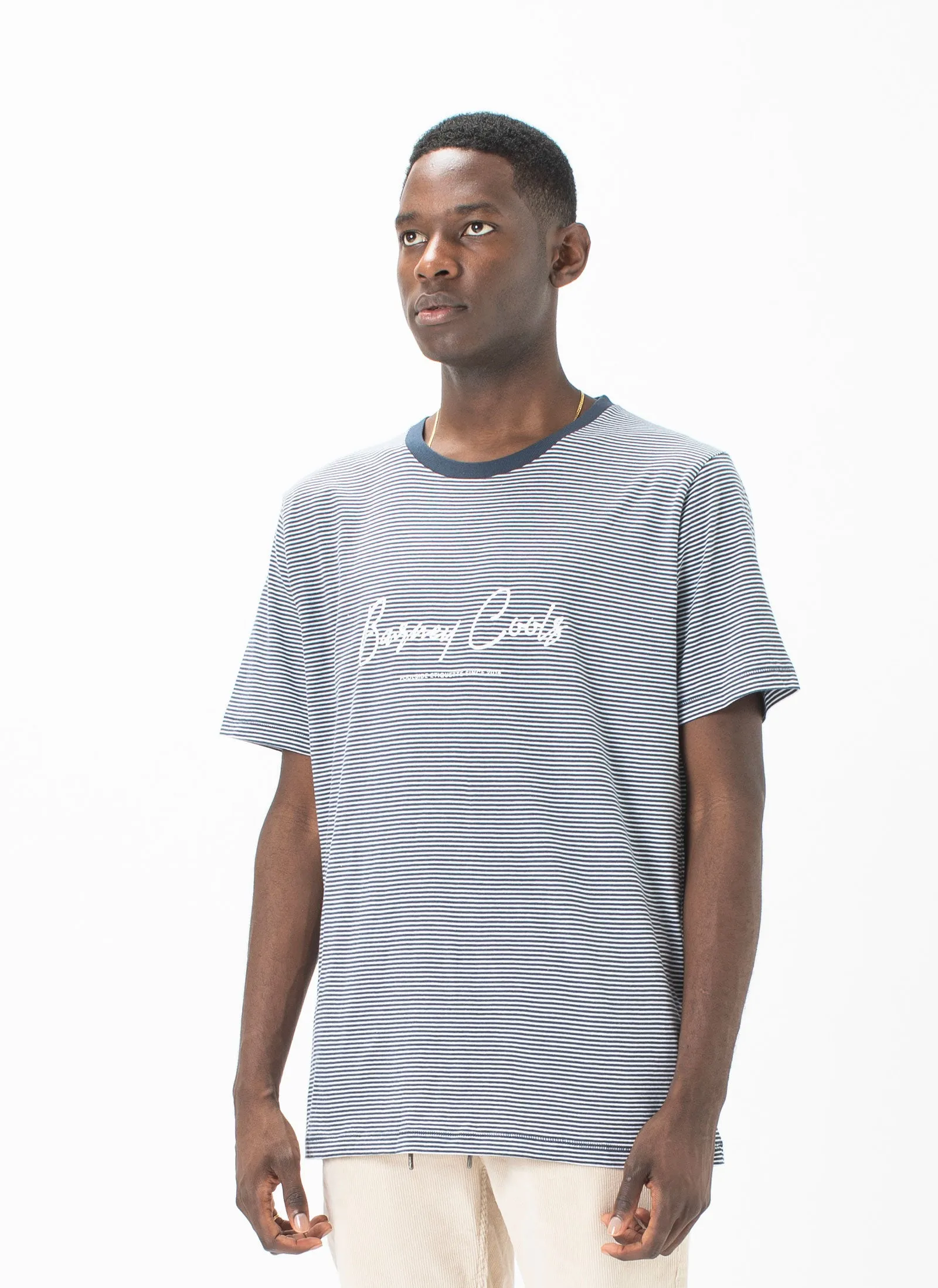 Barney Cools Script Tee Slate Stripe