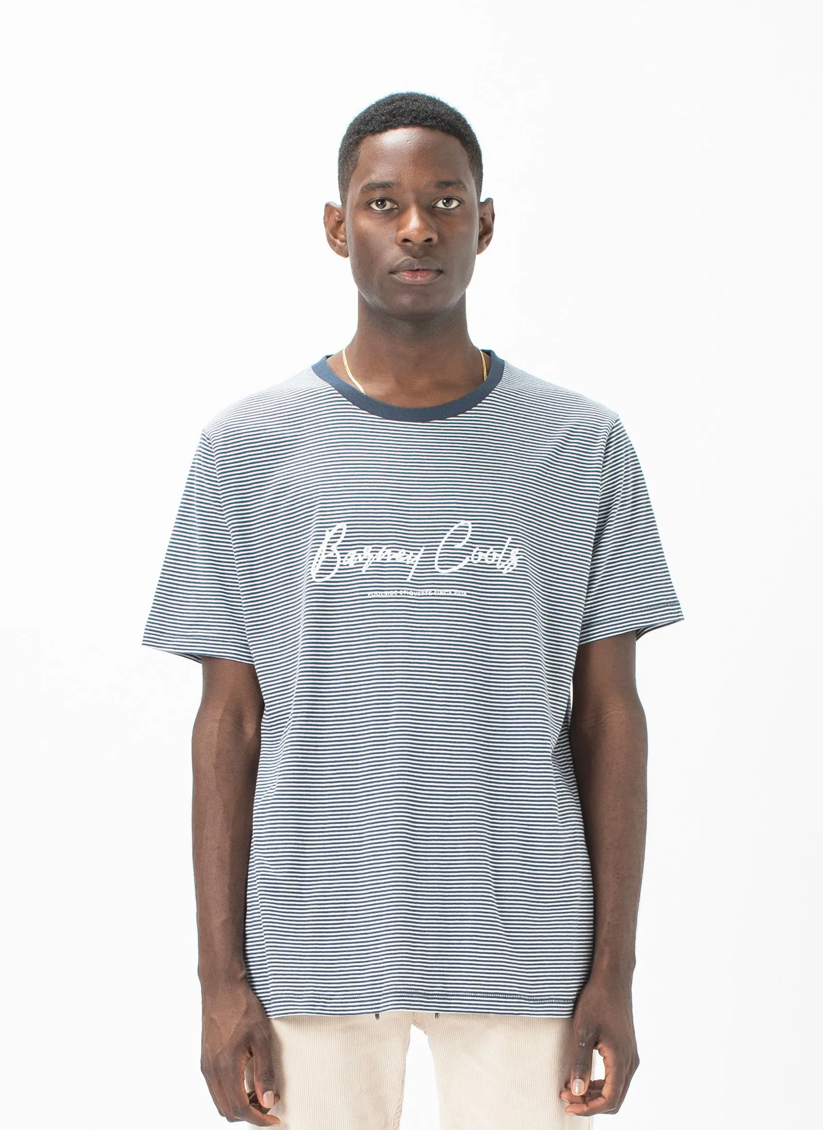 Barney Cools Script Tee Slate Stripe