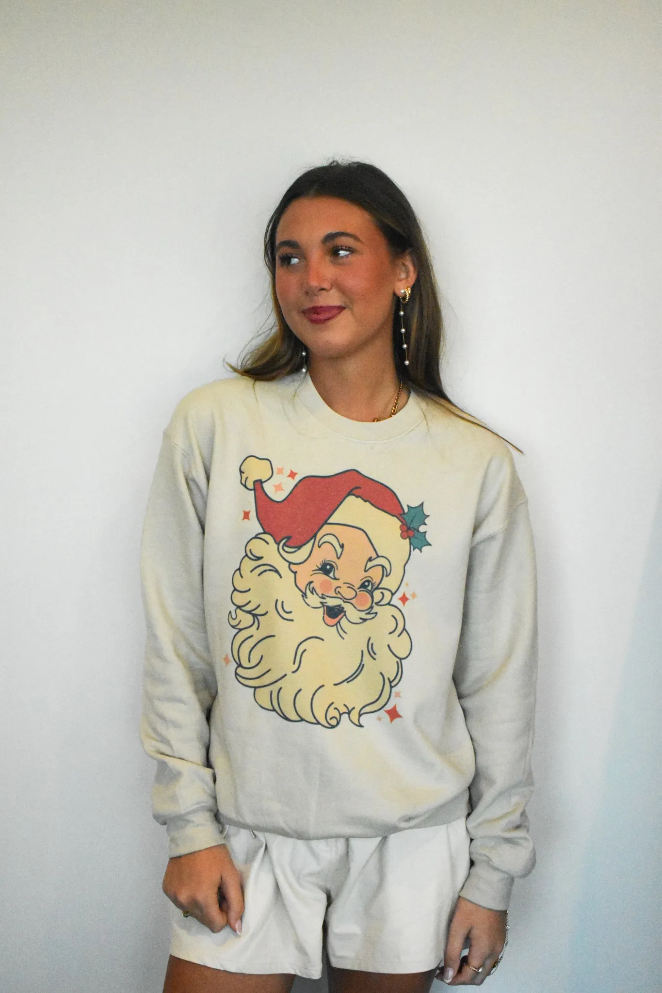 Cheerful Santa Graphic Sweatshirt