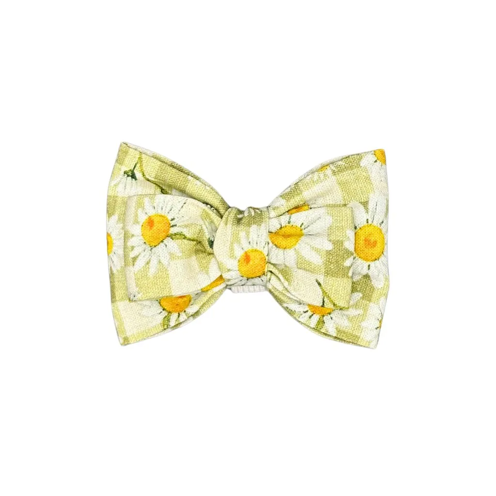 Dog Collar Bow: Sunny Daisy Meadow