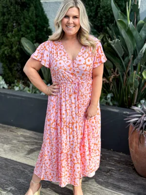 Donna Dress - Orange/ Pink Floral