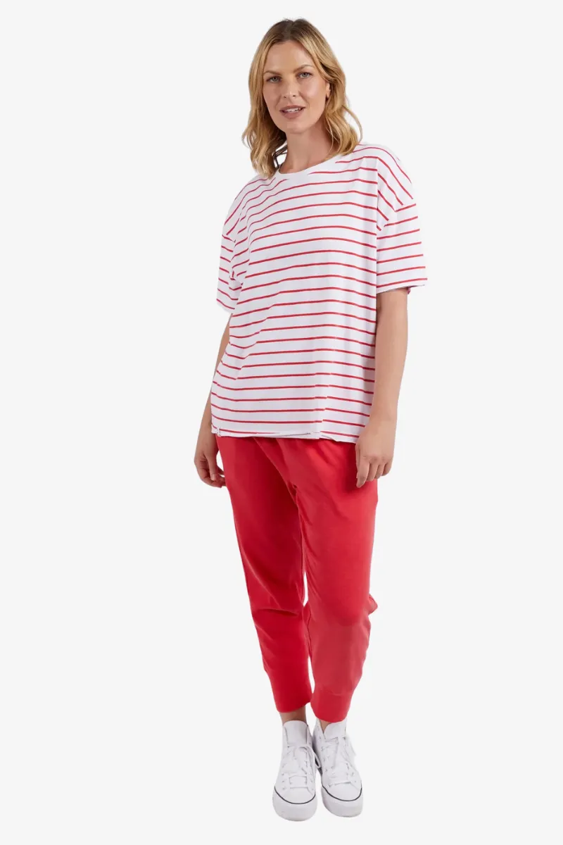 Elm - Winona Stripe Tee - Red & White Stripe