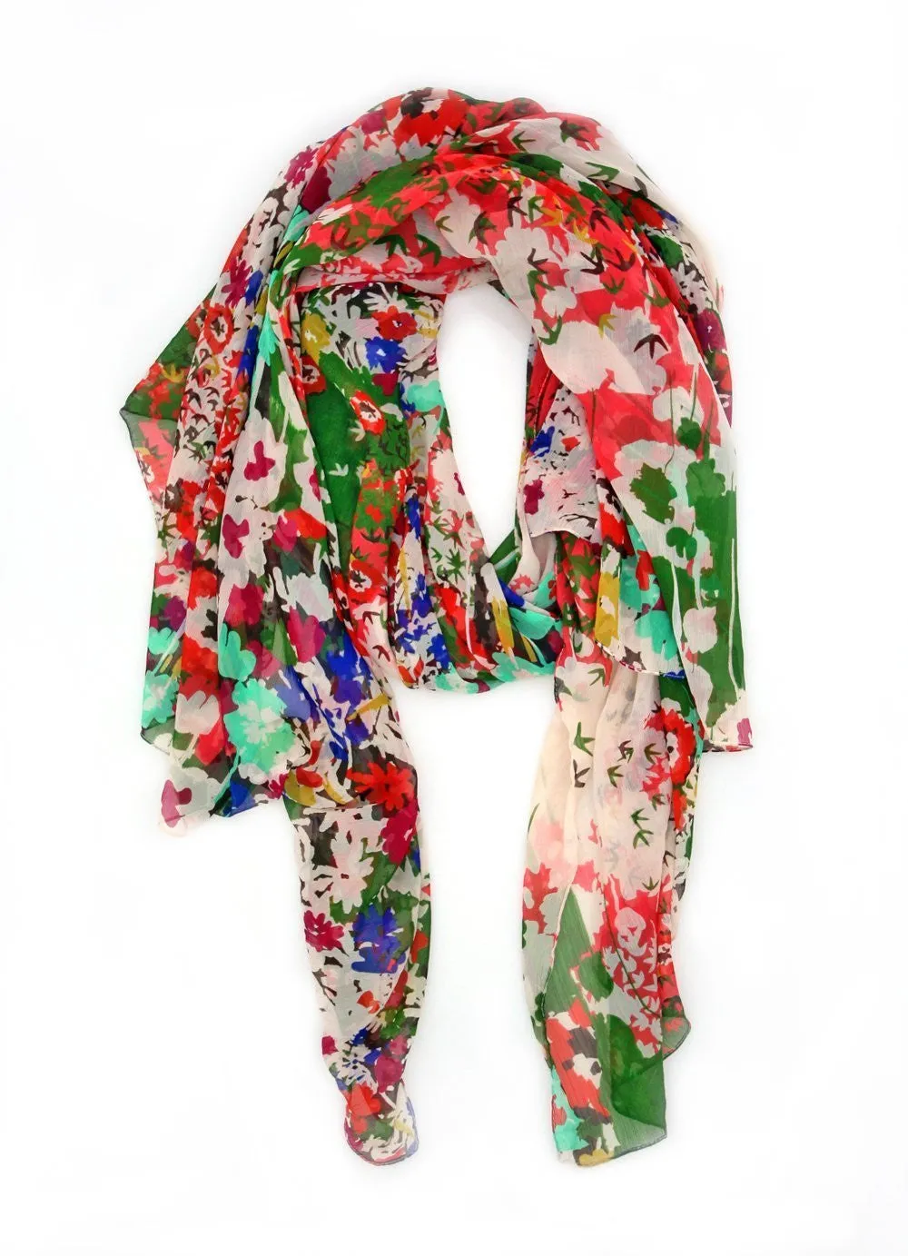 Emma Chiffon Floral Scarf