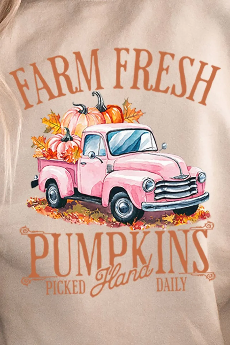 Farm Fresh Pink Pumpkins Heavy-weight Crew Sweatshirt