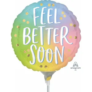 Feel Better Ombré 4" Round Foil Air-fill Balloon (10/Pk)