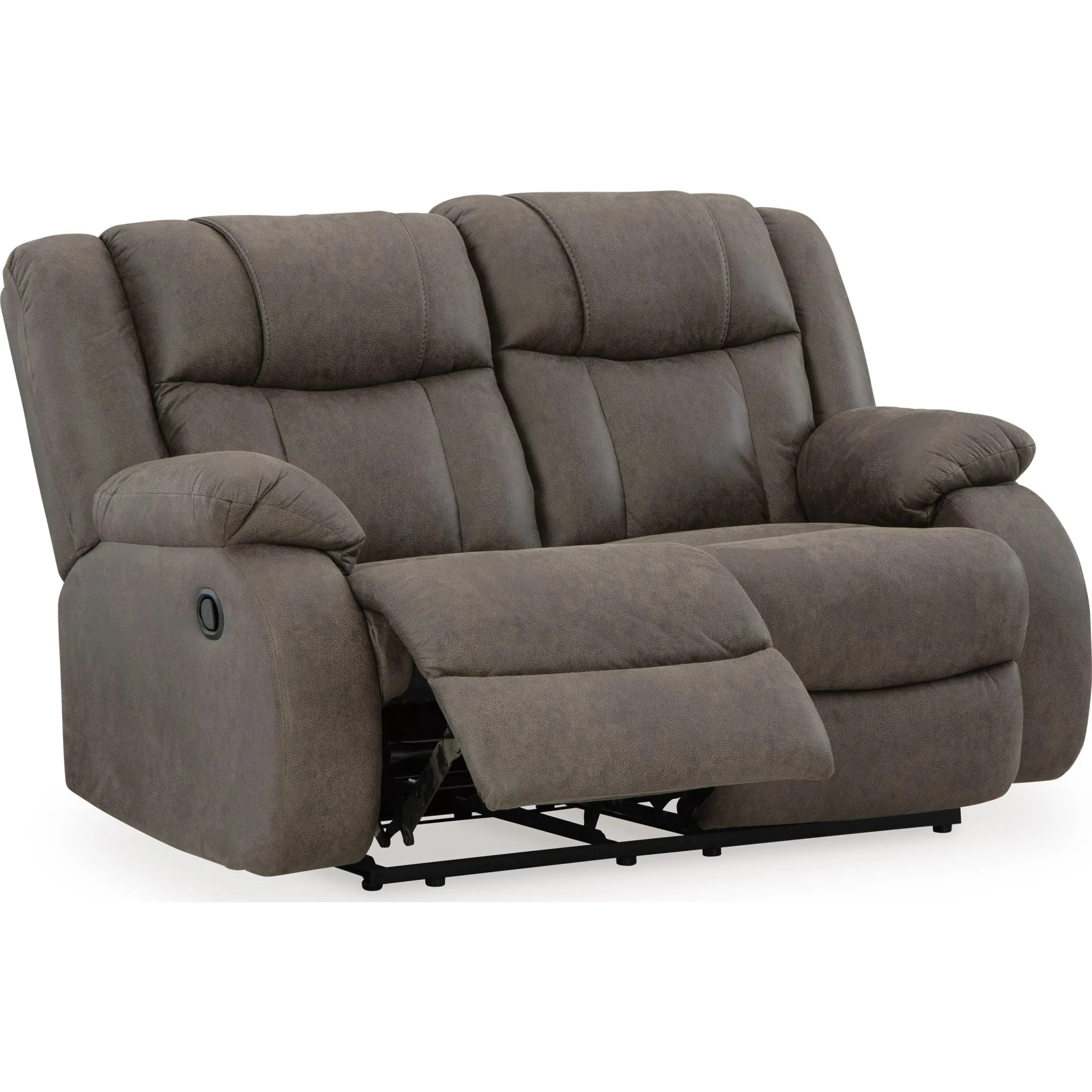 First Base Reclining Loveseat - Gunmetal