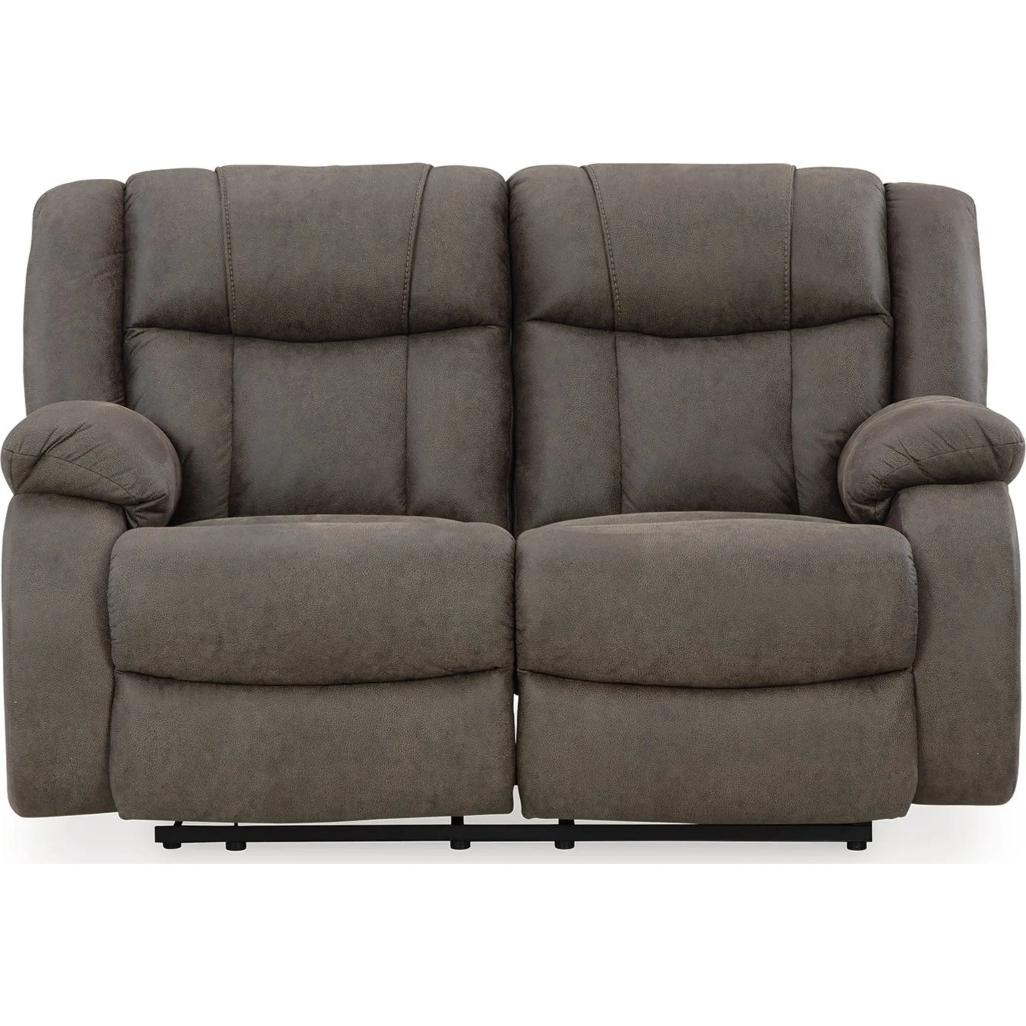 First Base Reclining Loveseat - Gunmetal