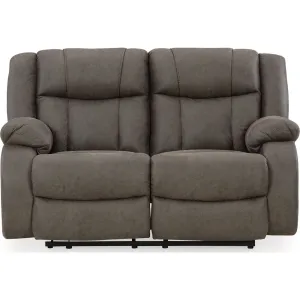 First Base Reclining Loveseat - Gunmetal