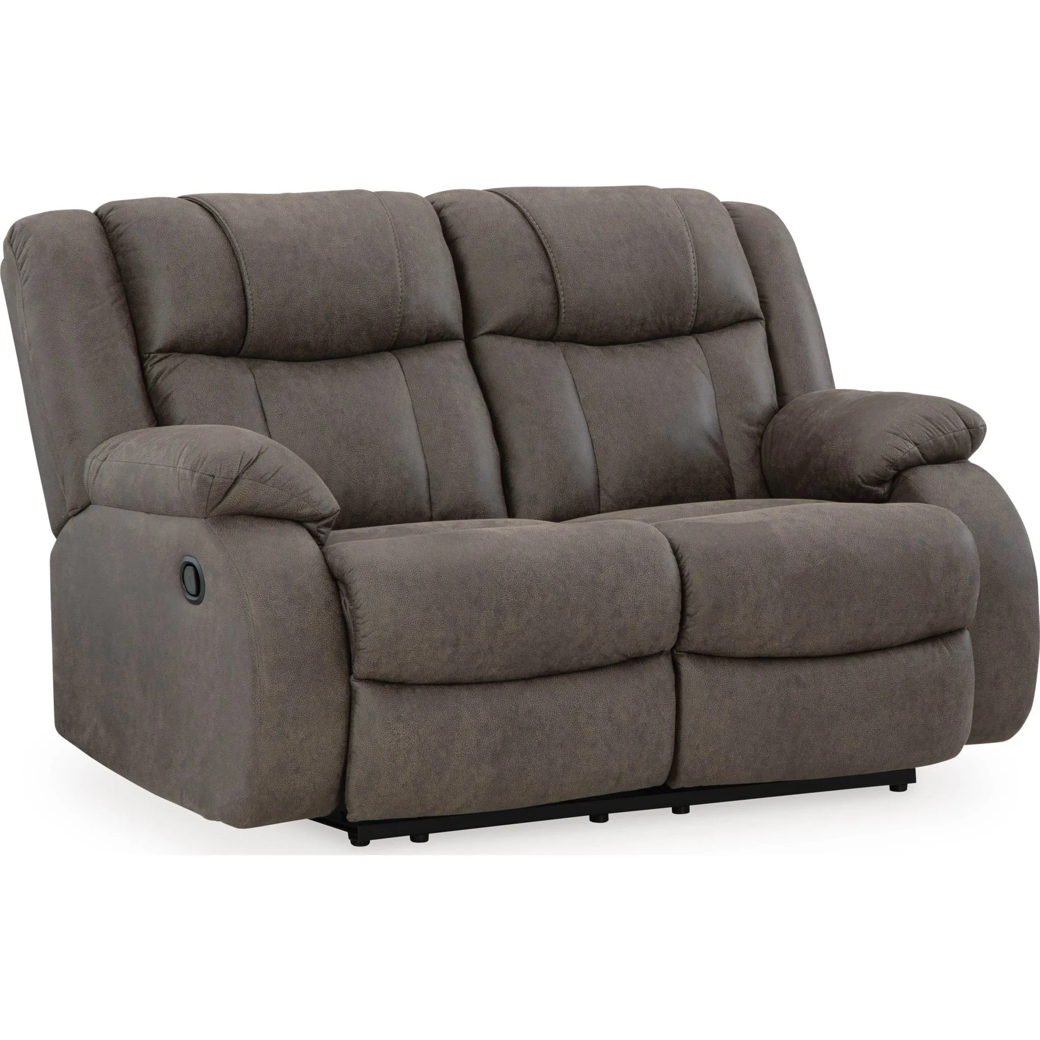 First Base Reclining Loveseat - Gunmetal