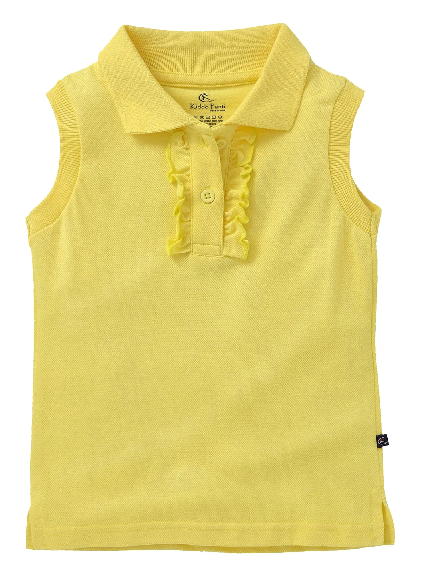 Girls Sleeveless Cotton Polo Tee-Pack of 2