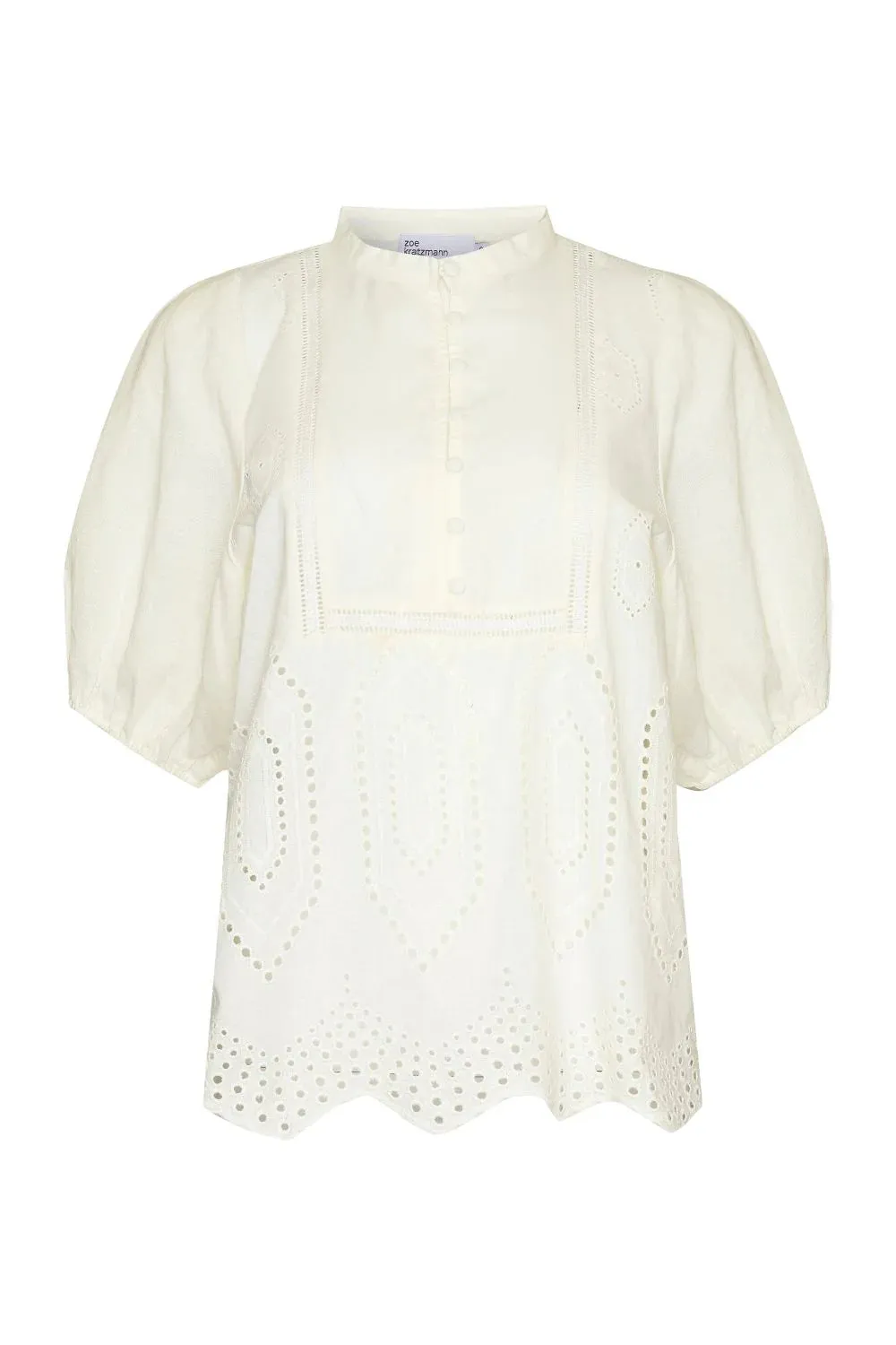 Gleam Top in Cream Broderie