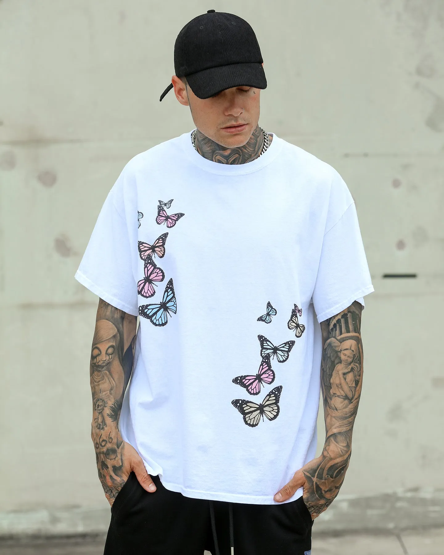 Goat Crew Butterfly UV Vintage T-Shirt White