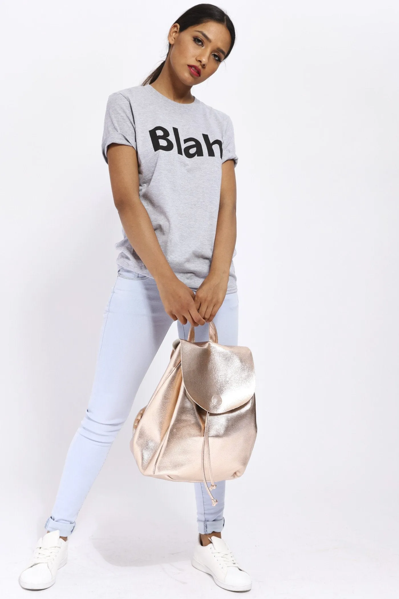 Grey Blah Slogan Tshirt