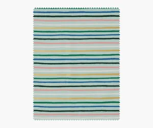 Happy Stripe Cotton Metallic Fabric - Mint