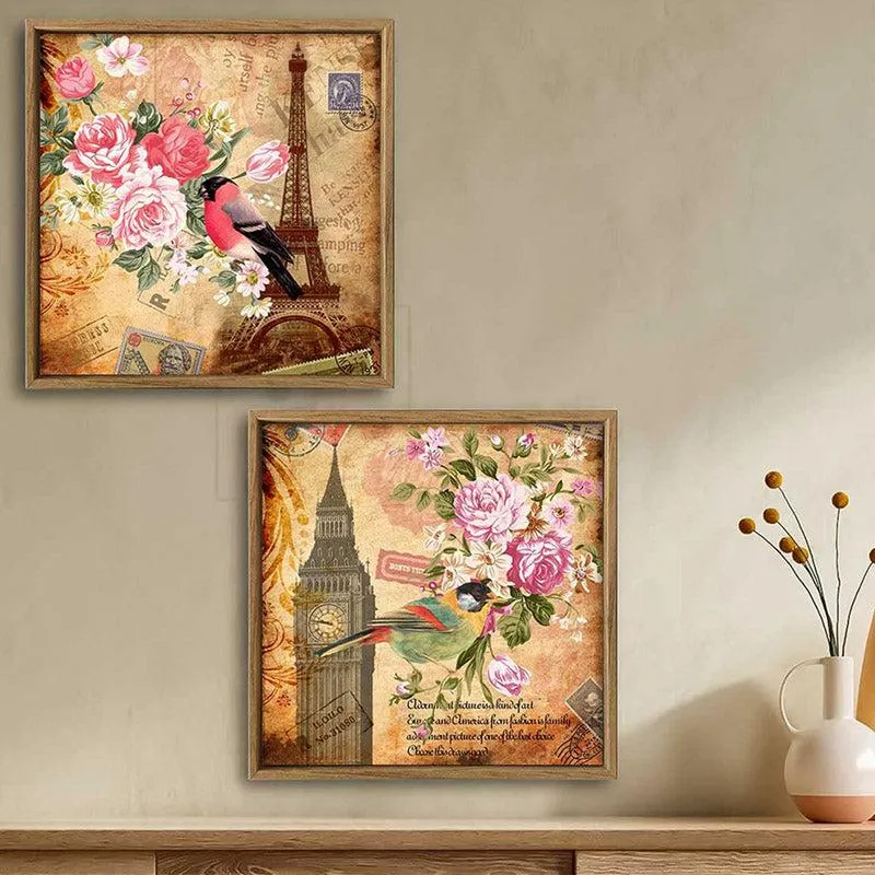 Honey Floral Wall Art - Set Of Two