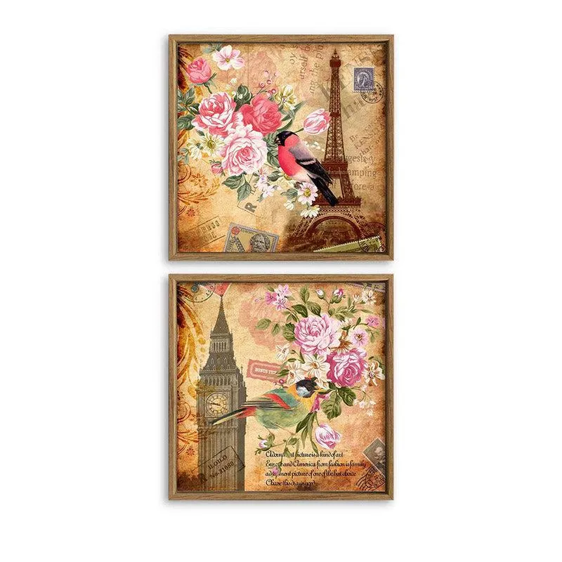 Honey Floral Wall Art - Set Of Two