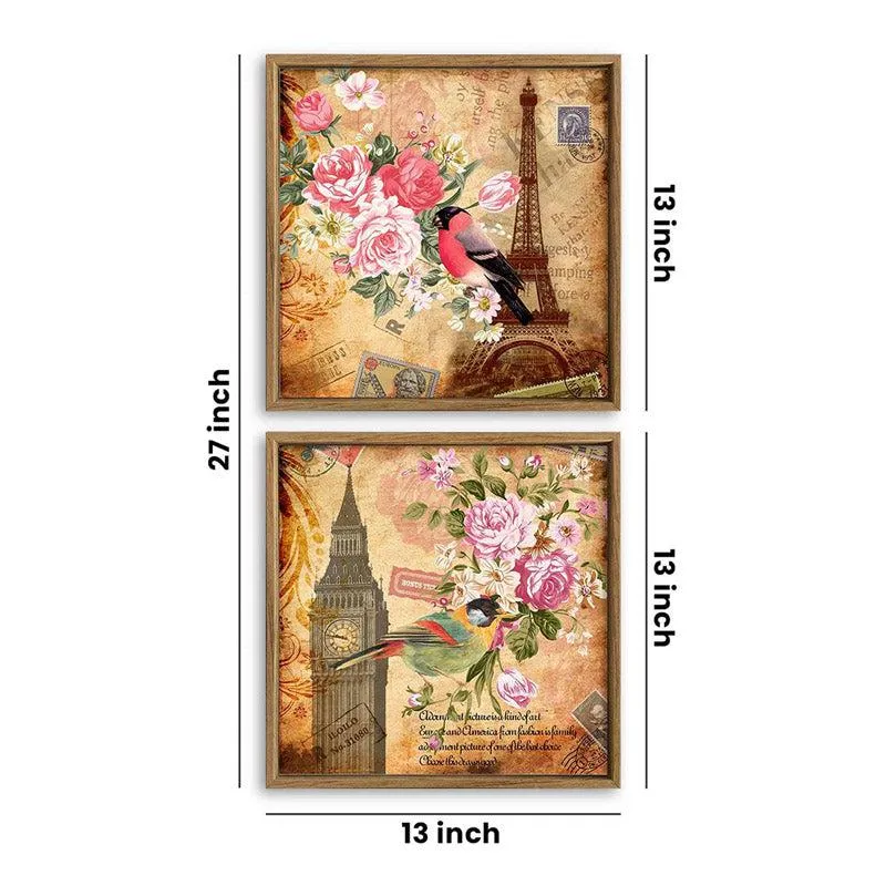 Honey Floral Wall Art - Set Of Two