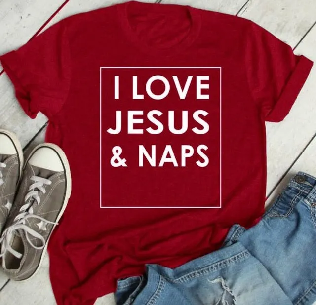 I Love Jesus and Naps Christian Statement Shirt