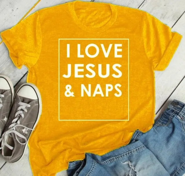 I Love Jesus and Naps Christian Statement Shirt