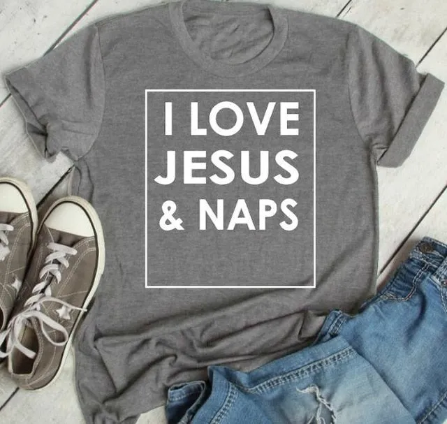 I Love Jesus and Naps Christian Statement Shirt