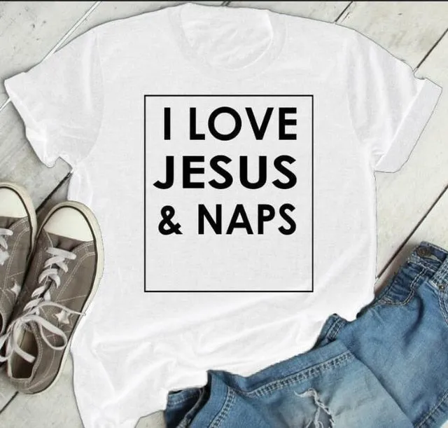 I Love Jesus and Naps Christian Statement Shirt