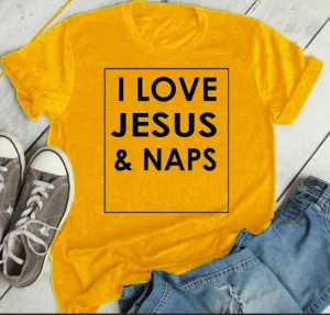 I Love Jesus and Naps Christian Statement Shirt