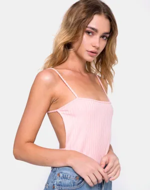 Lucia Bodice in Ribbed Blush