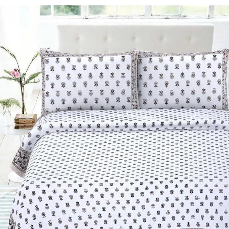 Maitreyi Printed Bedsheet - Grey