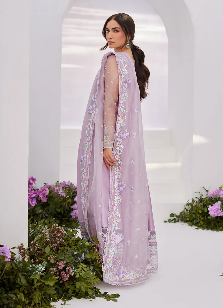 Manon Lilac Embellished Raw Silk Kalidaar