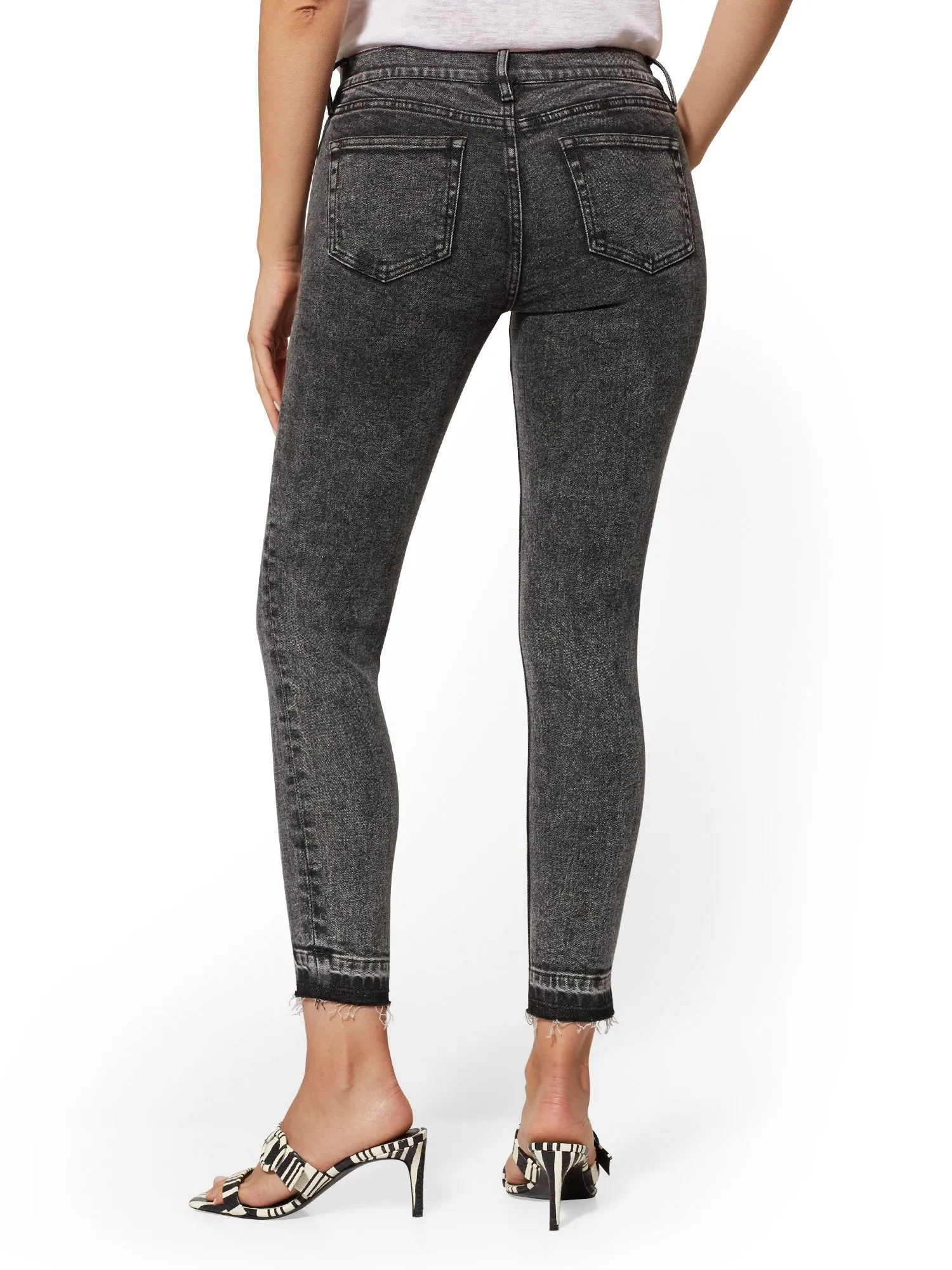 Mid-Rise Super-Skinny Ankle Jeans - Released Hem