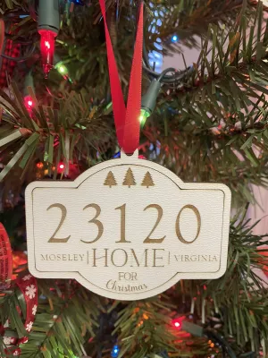 Neutral Modern Zip Code Ornament