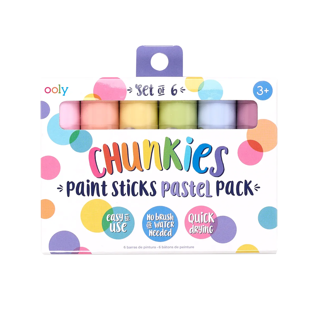 Ooly Chunkies Paint Sticks Set of 6 Pastel Stationary Art and craft for kids 3yrs 