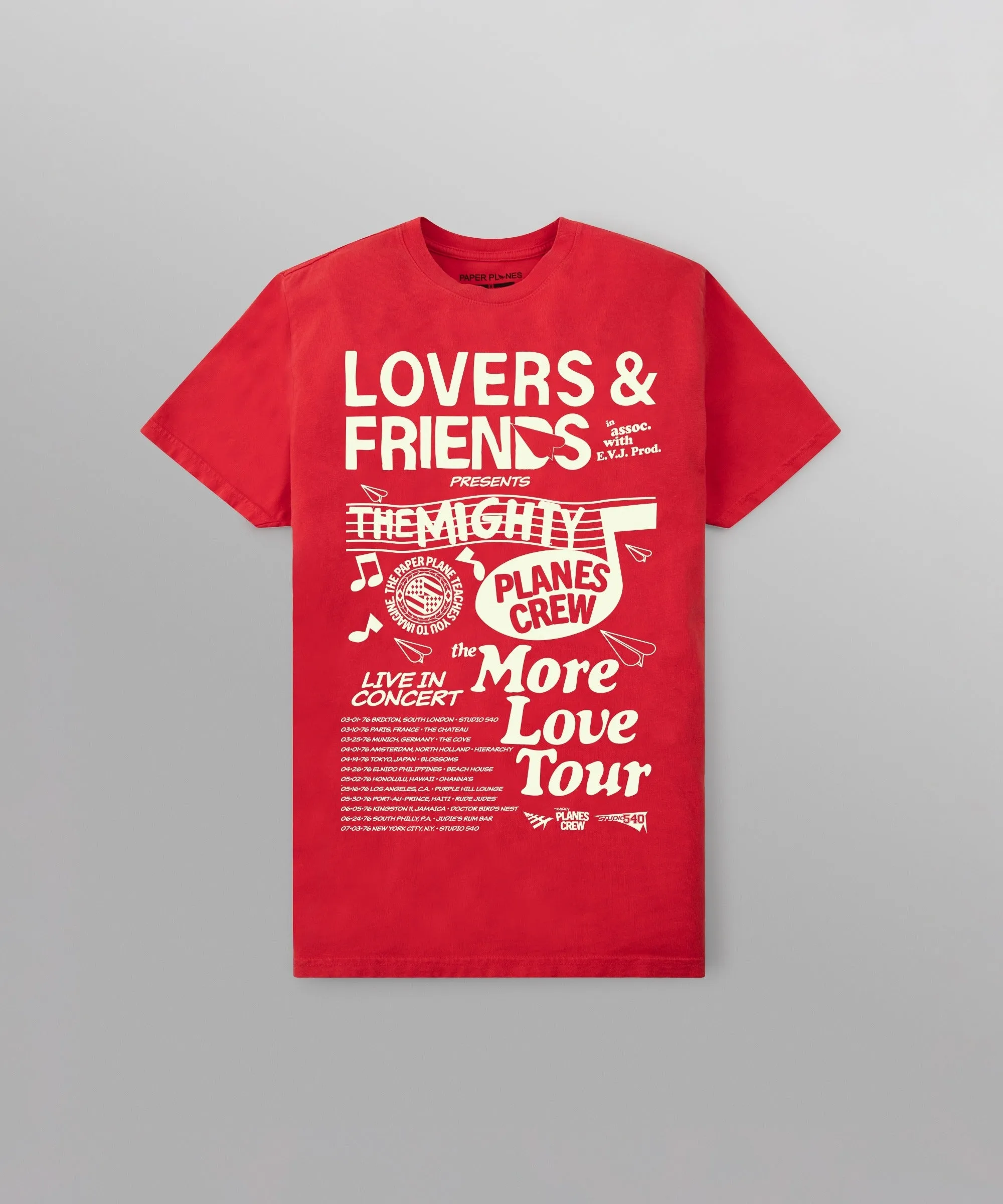 Paper Planes - More Love Tour Tee -Coral Red