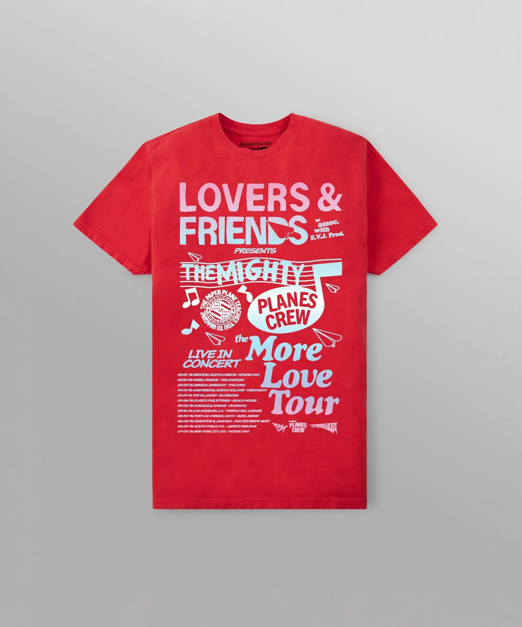 Paper Planes - More Love Tour Tee -Coral Red