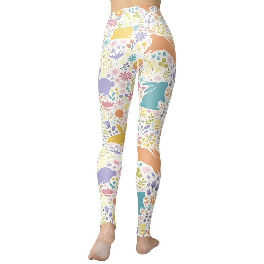 Pastel Easter Garden Yoga Leggings