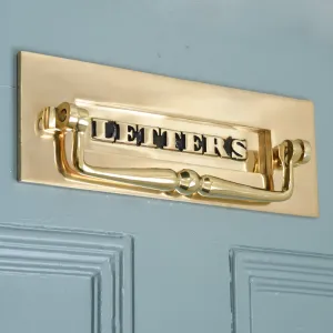 Polished Antique Brass Classic LETTERS Letterplate With Clapper